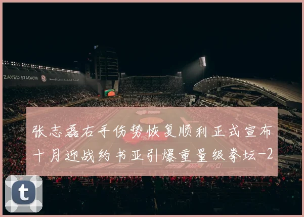 张志磊右手伤势恢复顺利正式宣布十月迎战约书亚引爆重量级拳坛